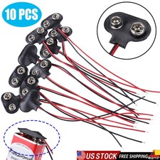 10x 9V Battery Clips 9 Volt T-Type Snap-on Battery Buckle Battery Connector Lead