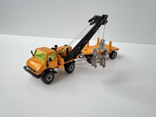 Siku 2820 Rohrverleger Unimog U406 Ladekran + Anhänger  gelb orange TOP Sammlung
