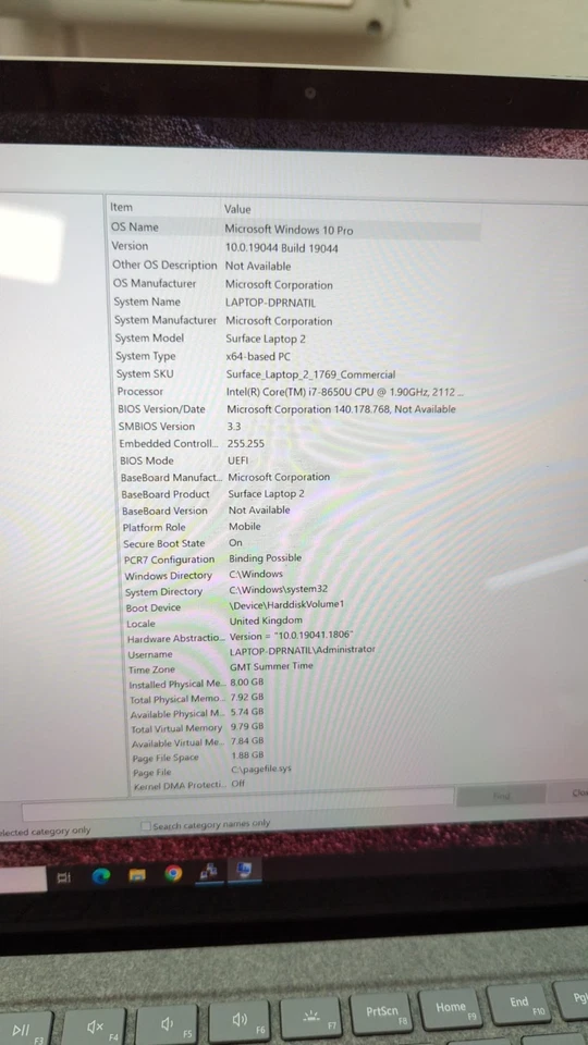 Microsoft Surface Laptop 2 I7-8650U 8GB 256 13.5" W10 Platino *LEGGI BENE* - Immagine 4 di 4