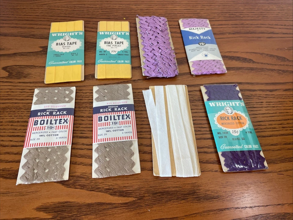 Lote Mixto De 38 Artículos De Costura De Colección Wrights Boilex Rick Rack Sesgo Cinta Costura Foto 4 de 4