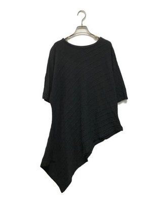 Y's Asymmetric Cut & Sew T-Shirt Black M Cotton Women's Top