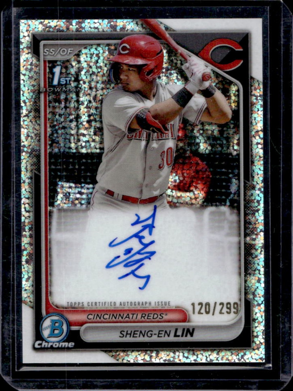 2024 Bowman Chrome Sheng-En Lin Auto Speckle Refractor 1st #120/299