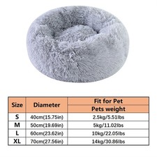 Soft Pet Cat Bed Pad Plush Warm Faux Fur dog Calm Bed Donut Round Bed Comfortabl