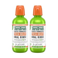 TheraBreath Fresh Breath Mouthwash, Mild Mint Flavor, 16 Fl Oz Pack of 2 