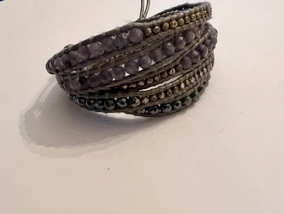 Custom Chan Luu Grey Mixed Stone/Metal Wrap Bracelet  - Image 4 of 4