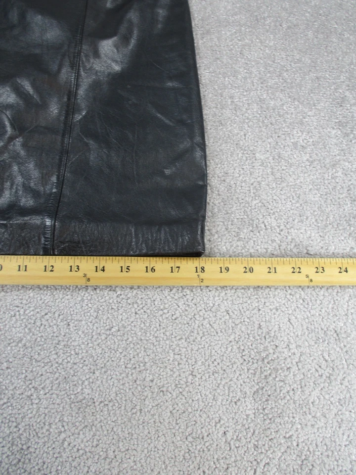 Falda Lord & Taylor para mujer 6 lápiz de cuero negro Foto 3 de 4