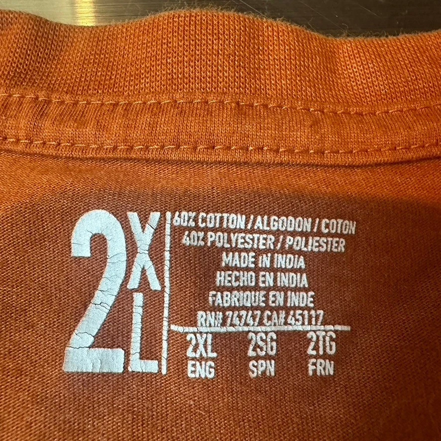 Bass Pro Shops T-Shirt Mens 2XL Long Sleeve Orange Fishing Graphic Tee - Image 4 of 4