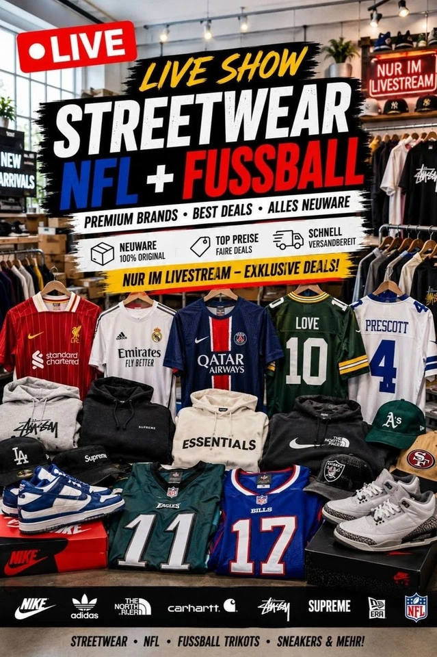Fashion/NBA/NFL wie im Stream gezeigt!