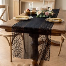 Lace Table Runner Vintage Embroidered Lace Runners Doilies Dresser Scarf.