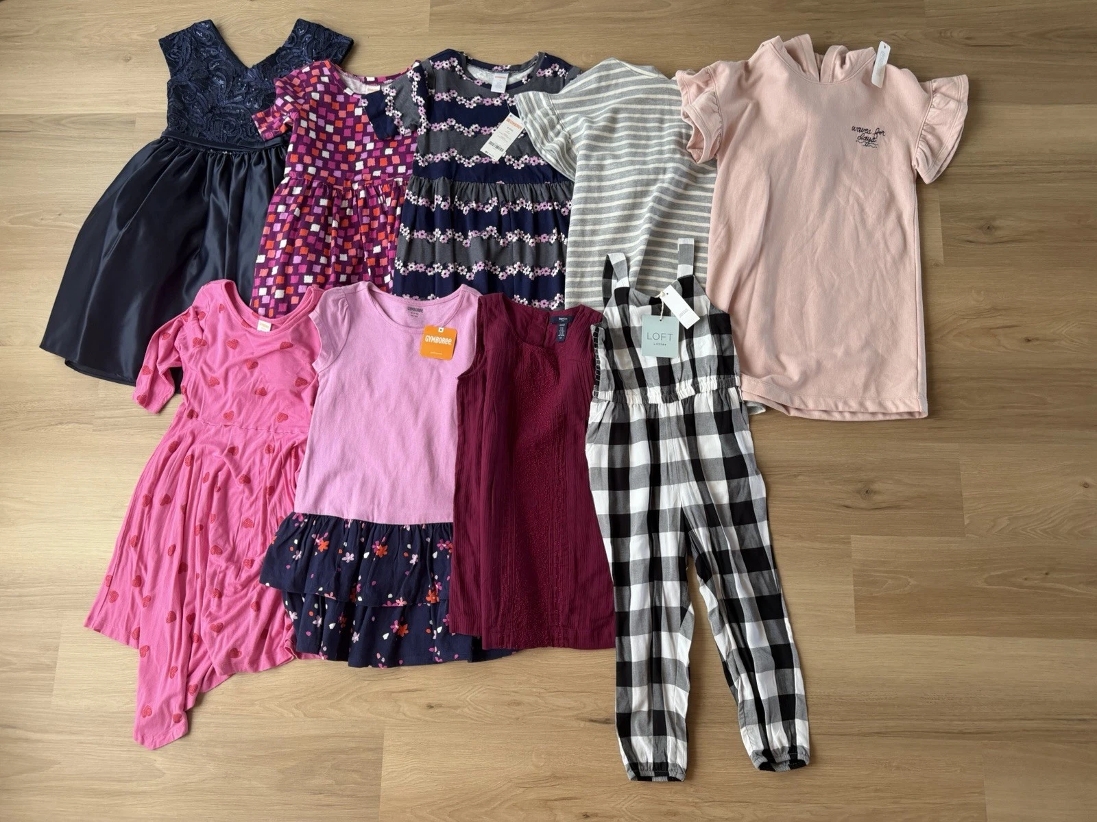 Girls 5/6 Clothing Bundle Gymboree Lot Dresses Jumpsuit NWT