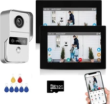 Wired Video Doorbell Apartment Intercom,7 inch Touch Screen Monitor,1080P.