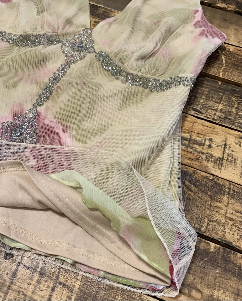 Deadstock Vera Cristina 100% Silk Beaded Womens M Sleeveless Top VTG Y2K 90s - Image 3 of 4