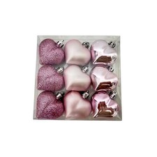 Celebrate it Pink Heart Valentine's Day Ornaments - 9 Pack - 2.5"