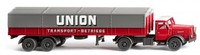 Wiking - Lkw 4X2 Pritsche Henschel Union Transport 2-Achsig AnhäNger - 1/87 -...