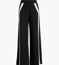 New, Spanx AirEssentials Stripe Track Pants in Black Sz L P3864