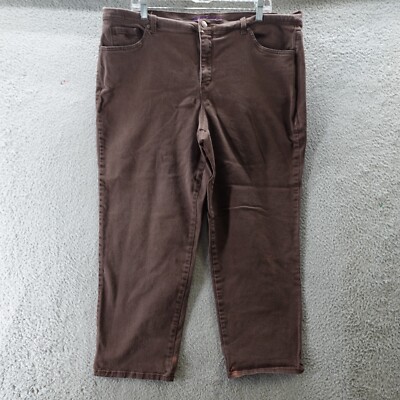 Gloria Vanderbilt Jeans Women's Size 20W Short Brown Denim Hi-Rise Amanda