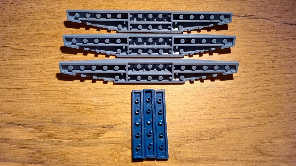 LEGO® 3x Keil 2x16 6410146 Hellgrau + 3x Fliese 1x6 Blau aus STAR WARS Set 7256 - Bild 4 von 4