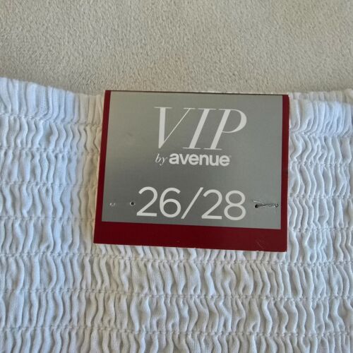 Avenue VIP Plus Size 26/28 White 100% Cotton Broomstick Crinkle Skirt NWT - Picture 5 of 13