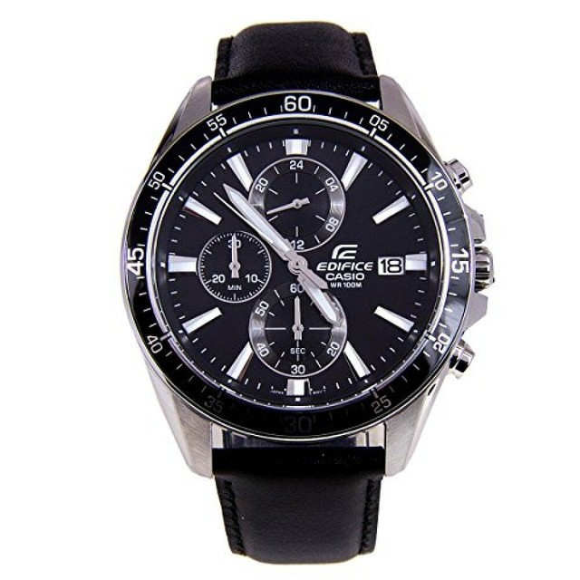Efr 546l 1a Black Casio Watches Edifice Analog Leather Band 100m Model For Sale Online Ebay