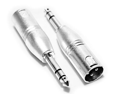 2x 6,35 mm 1/4'' Stereo Klinkenstecker auf XLR 3 Pin Stecker Adapter Konverter PA Audio Mikrofon