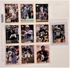 1996 Upper Deck Football Game Face Complete 10 Card Set  Marino, Sanders, Rice +