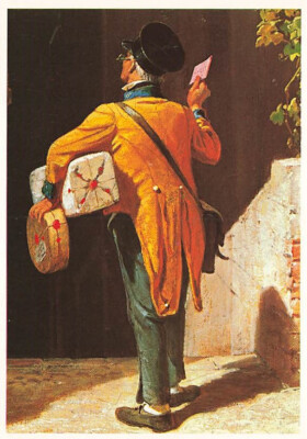 alte AK Der Briefbote - Carl Spitzweg Ansichtskarte cdg1870bd