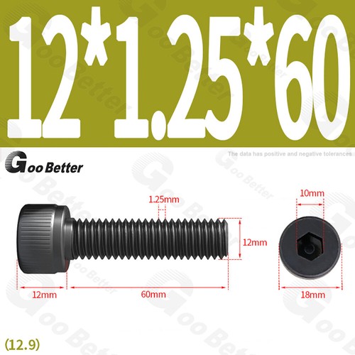 Feingewinde Zylinderschrauben 12.9 Stahl M6 M8 M10 M12 Schwarz Innensechskant - Bild 67 von 85