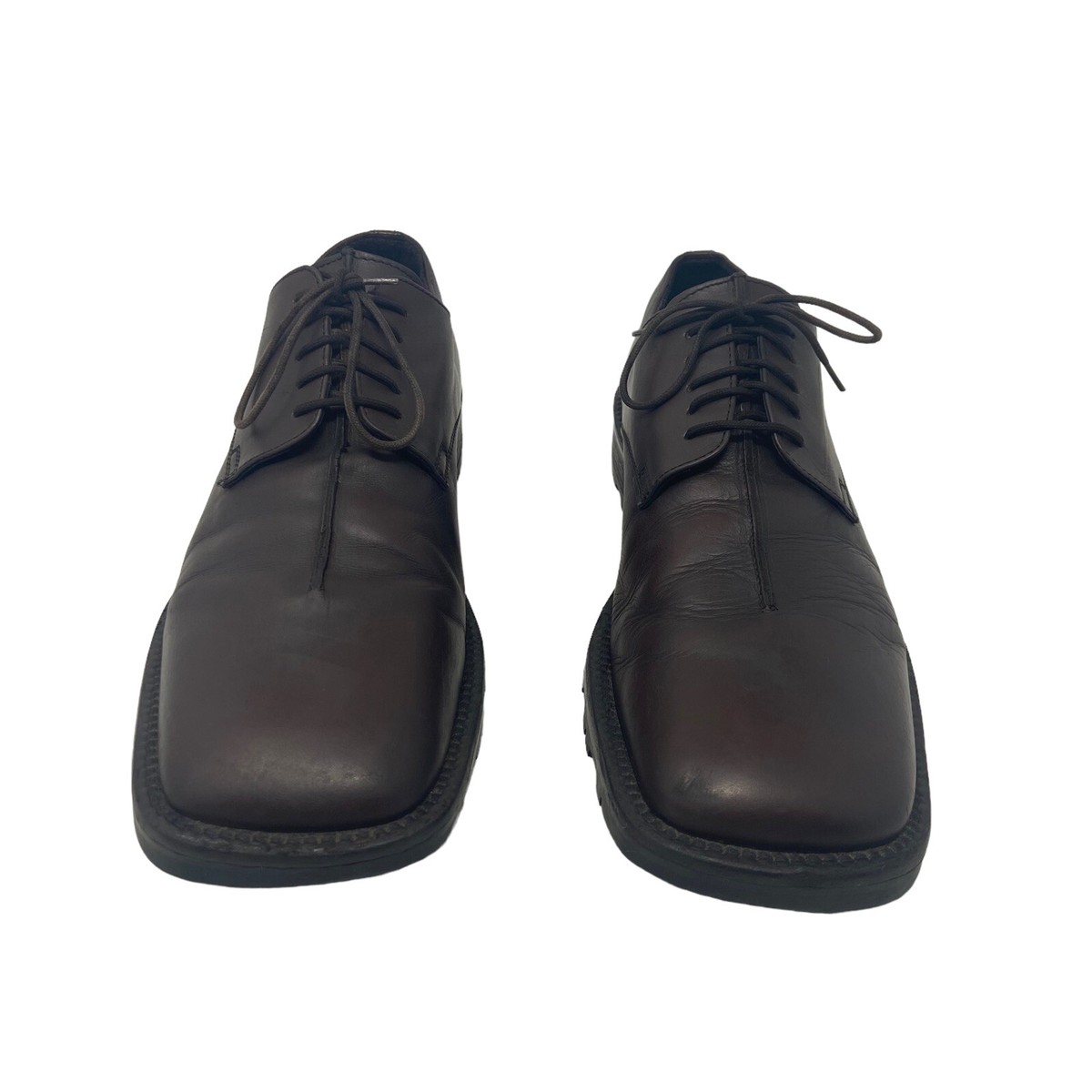 Kenneth Cole Men\'s Brown Leather Square Toe Lug Sole Oxford sz 9.5 Made In Italy Kenneth Cole New York Men 9.5 M Brown Oxford Sneaker Shoes  main image 4
