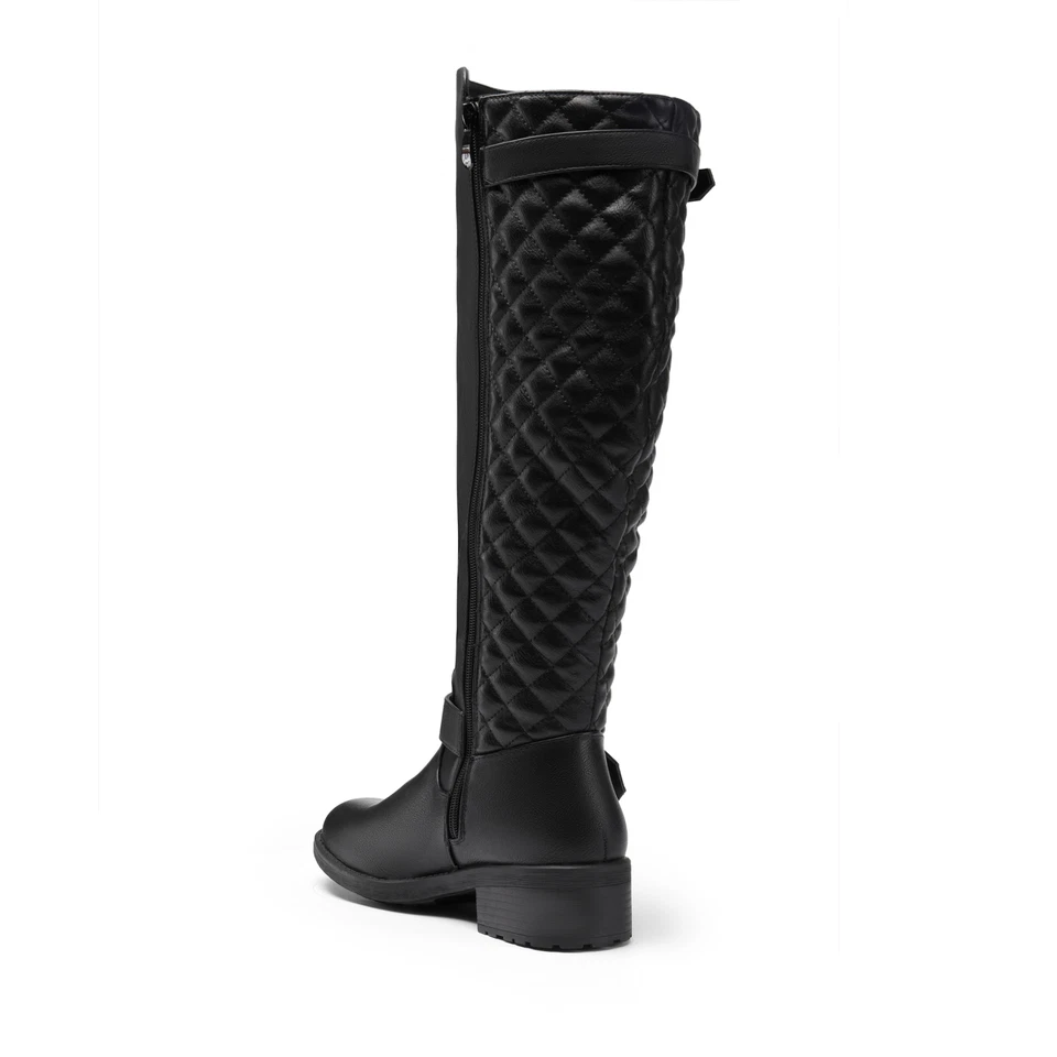 Womens Knee High Riding Boots Zip Winter Warm Long Boots (Wide-Calf available) - Image 4 of 4