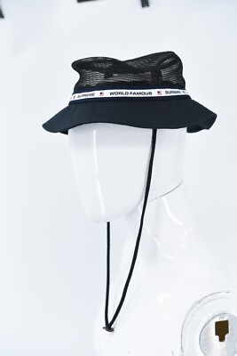 SUPREME Mesh Crown Crusher NAVY Bucket Hat Cap Sz S/M - NWT! S/S
