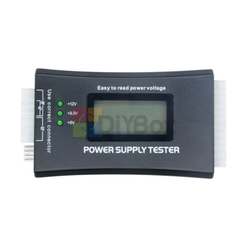 Power Supply Tester 20 24 Pin Sata LCD PSU HD ATX BTX Voltage Test Source - Picture 1 of 10