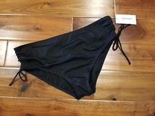 Swimsuits For All Swim Brief Bikini Bottoms Black With Side Ties Size 22 NWT