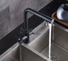Black Oil Rubbed Brass Swivel 3 Way Water Filter Kitchen Mixer Tap Faucet ssf125