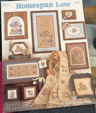 Vtg Rare Graph It Arts HOMESPUN LOVE Cross Stitch 1990 Book 31