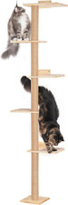 Wall-Mounted Cat Tower with 5 Mats Stairs - 80.3" Tall for Large Cats