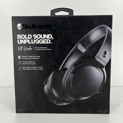 Skullcandy Riff Wireless Bluetooth On-Ear Headphones w/ Mic Black S5PXW-L003 NEW