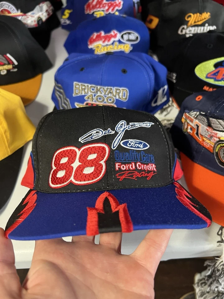 De colección Dale Jarret #88 NASCAR Ford Racing SnapBack sombrero con onda roja Foto 3 de 4