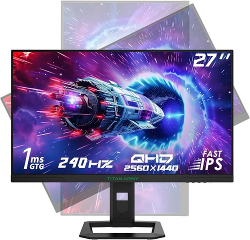 TITAN ARMY 27'' Gaming Monitor Schnelles IPS 1ms GTG,Adaptive Sync HDR400 HDMI 