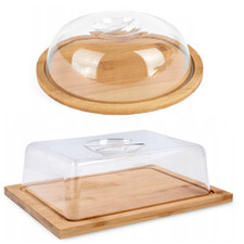 Schneidebrett mit Deckel, Frühstücksbrett Bambus Butter Servierteller Brotkasten