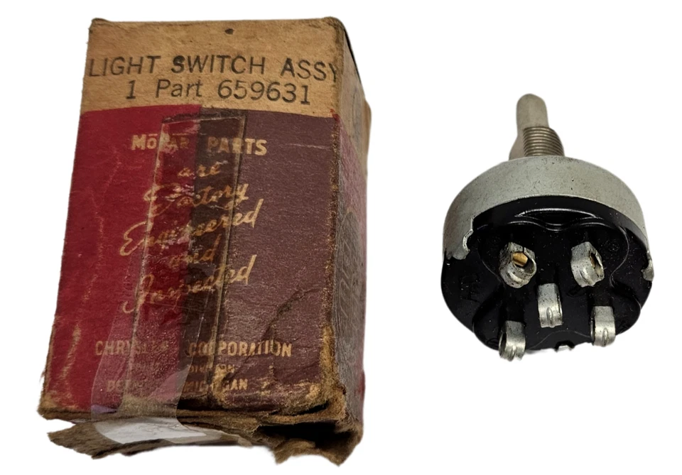 Interruptor de control de faros de lujo modelo PJ Plymouth 1935-1936 659631 NOS. Foto 2 de 4