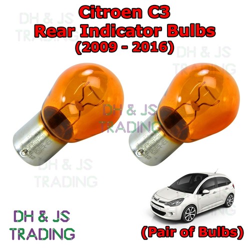 For Citroen C3 Amber Rear Indicator Bulbs Flash Bulb Side Tail Pair (09