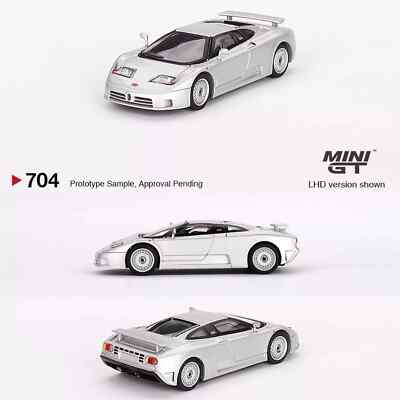 MINI GT 1:64 Bugatti EB110 GT Grigio Chiaro LHD Diecast Model Car