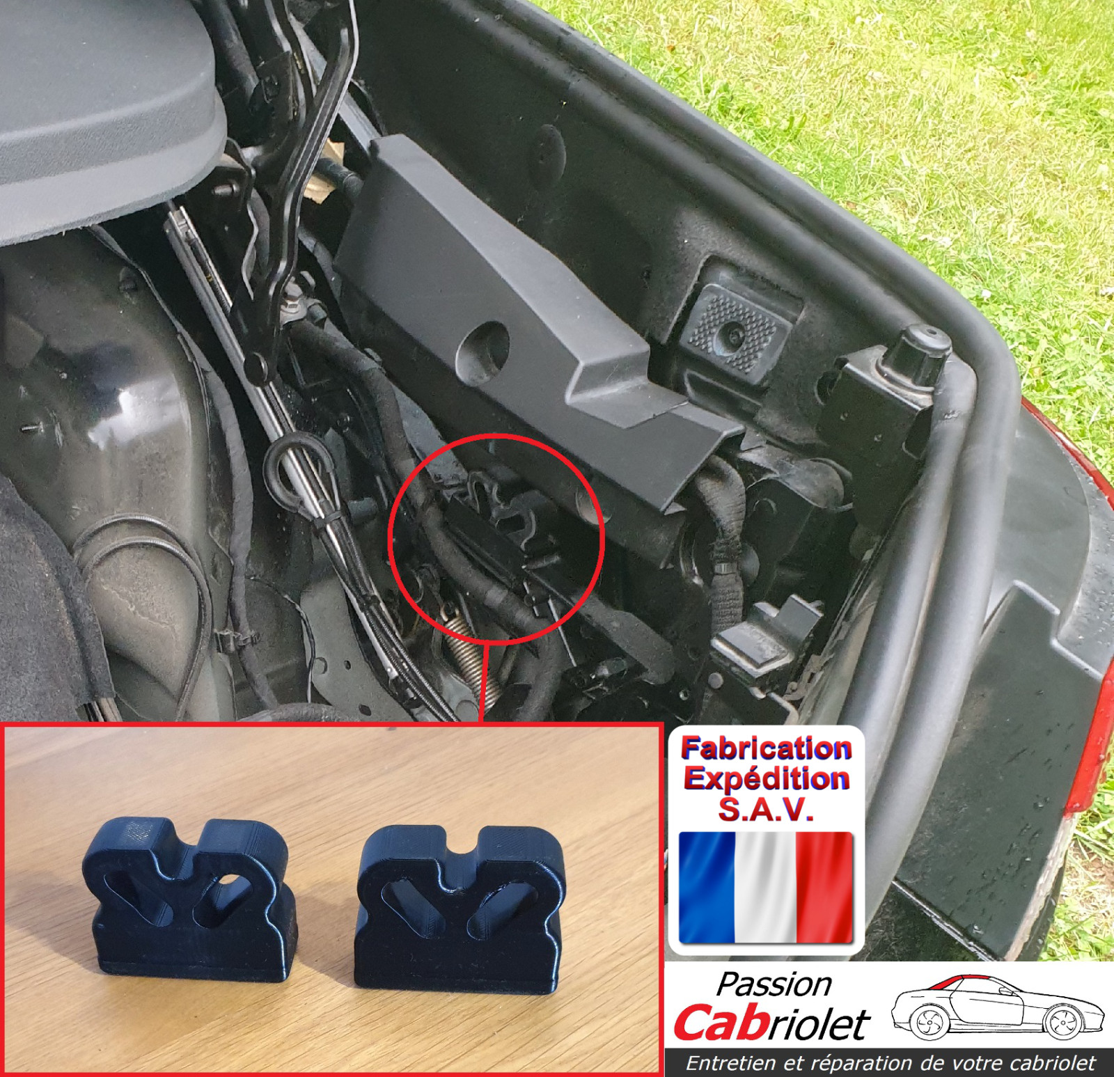 Butée silentbloc amortisseur malle arrière capote Renault Megane 3 CC