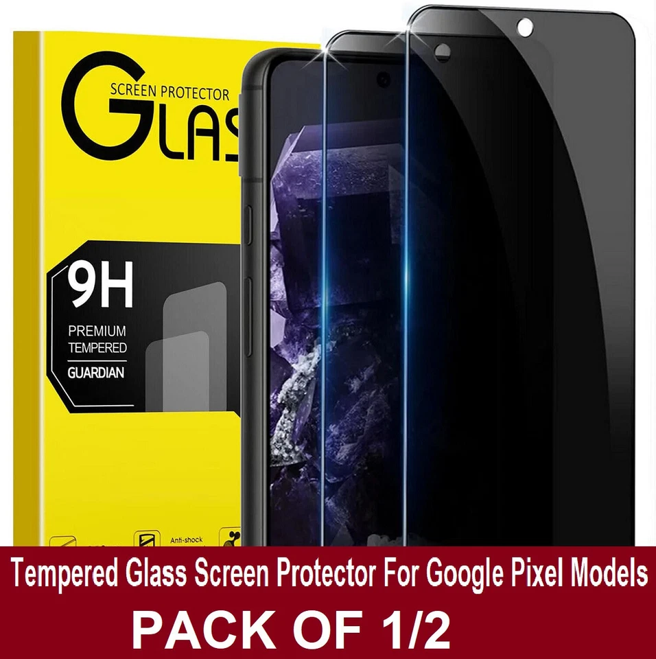 Privacy Screen Protector Tempered Glass for Google Pixel 10 9 Pro 9a 7a 8 Pro XL - Image 2 of 3