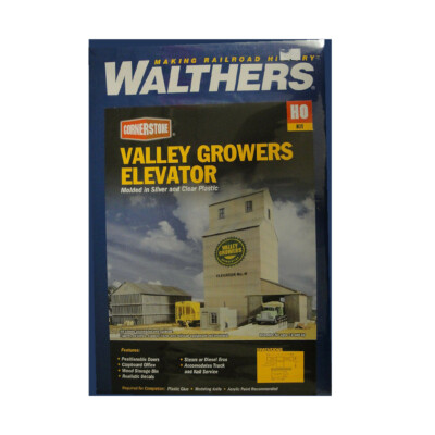 NEW Walthers Valley Growers Steel Grain Elevator Kit HO Scale Train FREE US SHIP