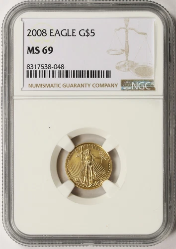 2008 $5 Gold 1/10 oz American Eagle NGC MS69