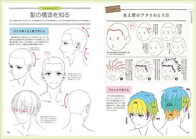 How to Draw Mens Hairstyle 250 Book Manga Anime Hair Style Boy Man