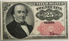 Fractional Currency Note 25 Cents 5th Issue Allison Spinner Short Key FR1309 UNC