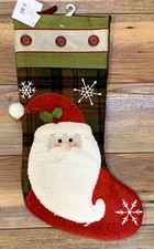 Christmas Stocking Hobby Lobby Cozy Country Santa Clause Sherpa Beard Plaid New