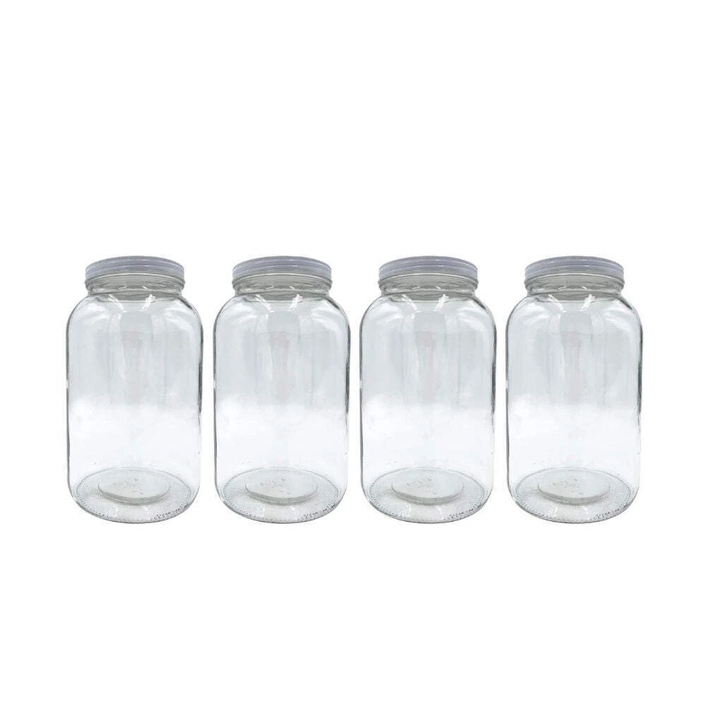 1 Gallon Glass Jars with Metal Lids (4 pack)